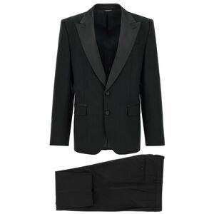 Dolce & Gabbana Black Virgin Wool Two-Piece Men's Suit